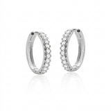 Argola Click Unissex Cravejada 1,2cm Prata 925
