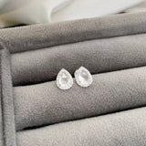 Brinco Feminino Gota Cravejada Zircônia Cristal Prata 925