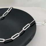 Choker Feminina Elo Alongado Prata 925