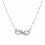 Colar Feminino Luxo Infinito Cristal Prata 925