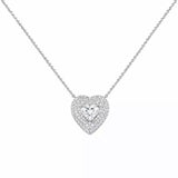 Colar Feminino Luxo Ponto de Luz Coração com Micro Zircônias Prata 925