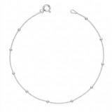 Pulseira Feminina Veneziana com Bolinhas Prata 925