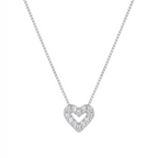 Colar Feminino Mini Coração Cravejado Prata 925