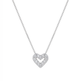 Colar Feminino Mini Coração Cravejado Prata 925