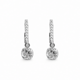 Argola Feminina Click Cravejada Pingente Ponto de Luz Prata 925