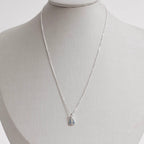 Colar Feminino Nsa Senhora Aparecida Cravejado Azul Prata 925