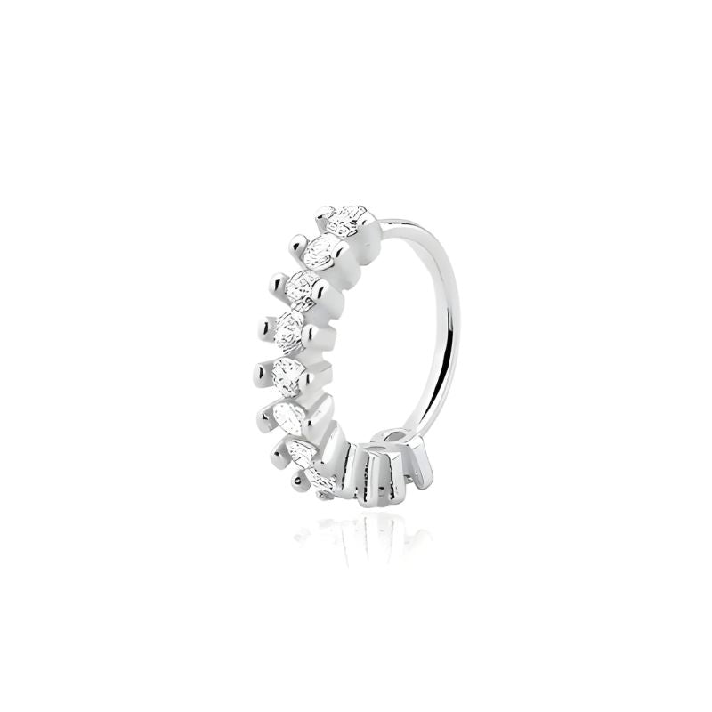 Piercing Hélix Argola Cravejada Prata 925
