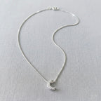 Colar Feminino Mini Lua Cravejada Prata 925
