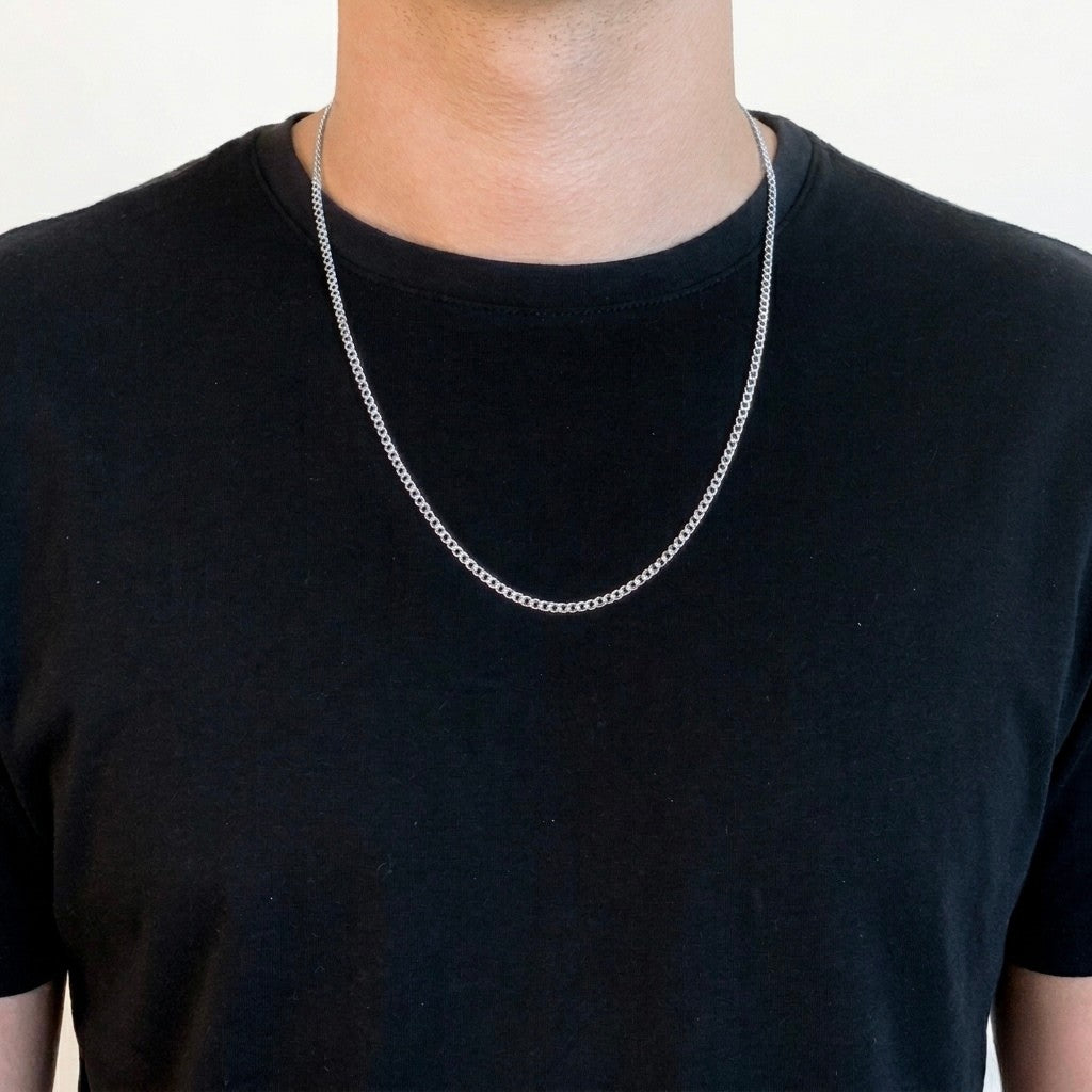 Corrente Masculina Grumet 2,5mm Prata 925