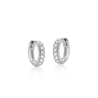 Argola Click Unissex Cravejada 8mm Prata 925