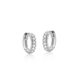 Argola Click Unissex Cravejada 8mm Prata 925