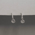 Argola Feminina Click Cravejada Pingente Ponto de Luz Prata 925