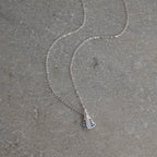 Colar Feminino Nsa Senhora Aparecida Cravejado Azul Prata 925