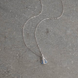 Colar Feminino Nsa Senhora Aparecida Cravejado Azul Prata 925