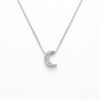 Colar Feminino Mini Lua Cravejada Prata 925