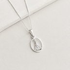 Colar Nossa Senhora Aparecida Oval Prata 925