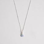 Colar Feminino Nsa Senhora Aparecida Cravejado Azul Prata 925