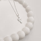 Colar Feminino Pingente Menina Detalhe Zircônia Prata 925