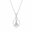 Colar Nossa Senhora Aparecida Oval Prata 925