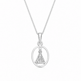 Colar Nossa Senhora Aparecida Oval Prata 925