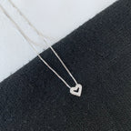 Colar Feminino Mini Coração Cravejado Prata 925