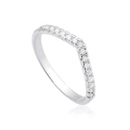 Anel Feminino Chevron Cravejado Prata 925