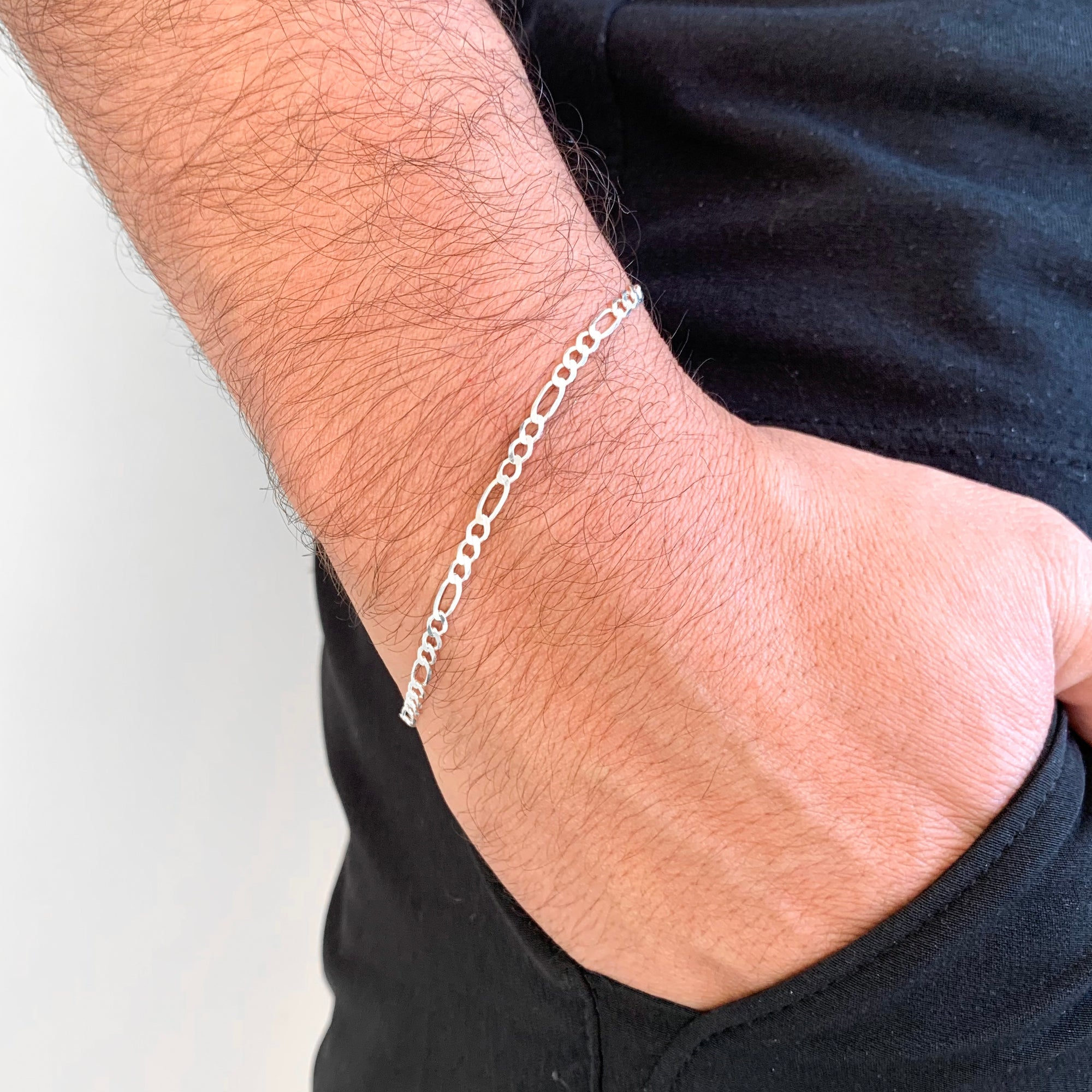 Pulseira Masculina 3x1 2,5mm Prata 925