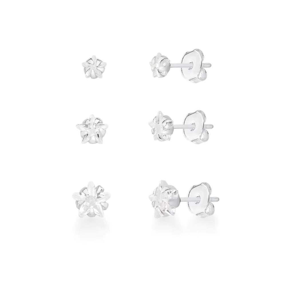 Trio Ponto de Luz Estrela Prata 925