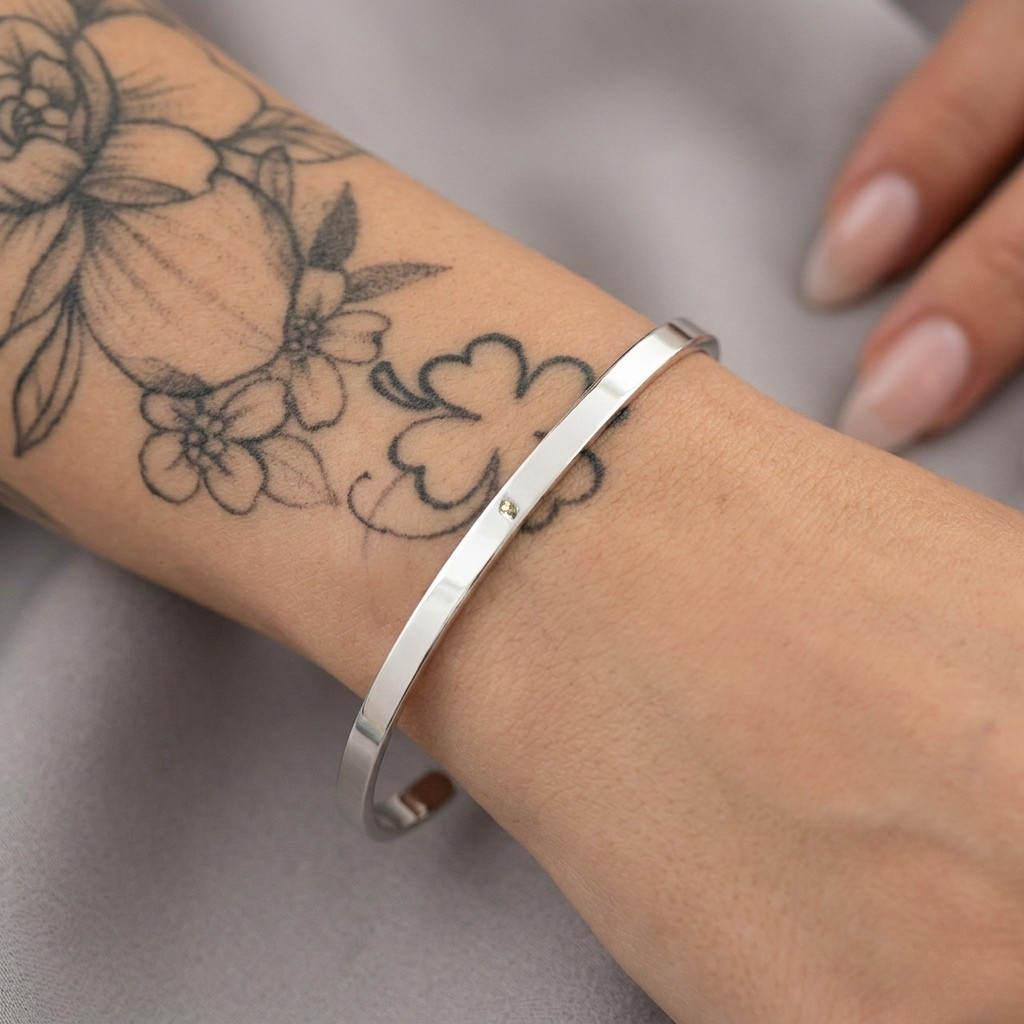 Bracelete Feminino Fio Quadrado Prata 925