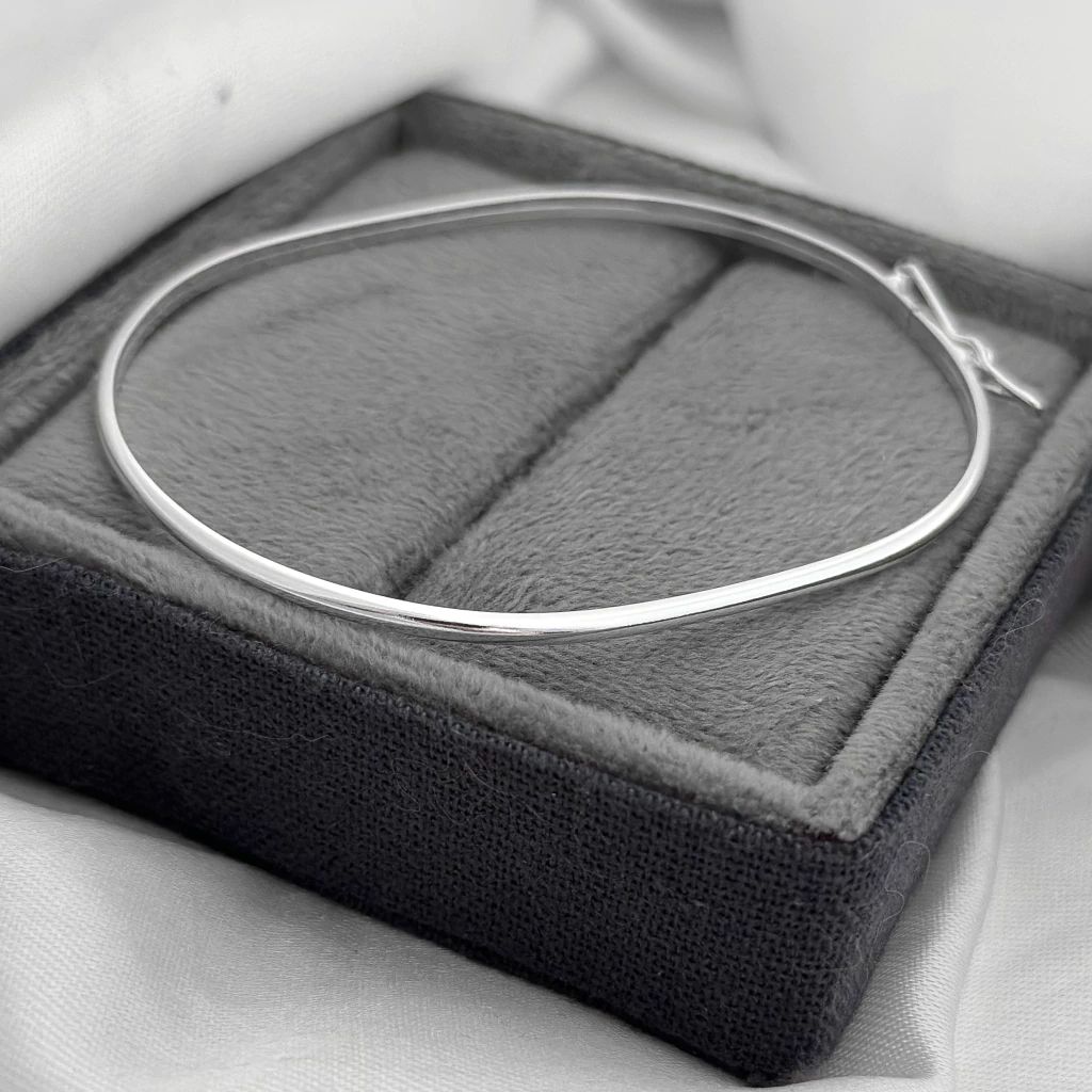 Bracelete Meia Cana Fio Redondo Prata 925