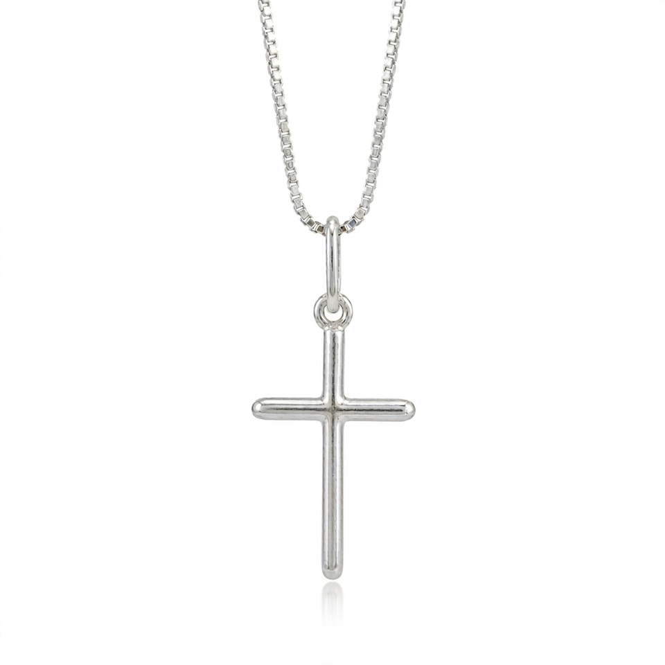 Colar Masculino Pingente Cruz Lisa Prata 925