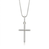 Colar Masculino Pingente Cruz Lisa Prata 925
