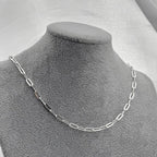 Choker Feminina Elo Alongado Prata 925