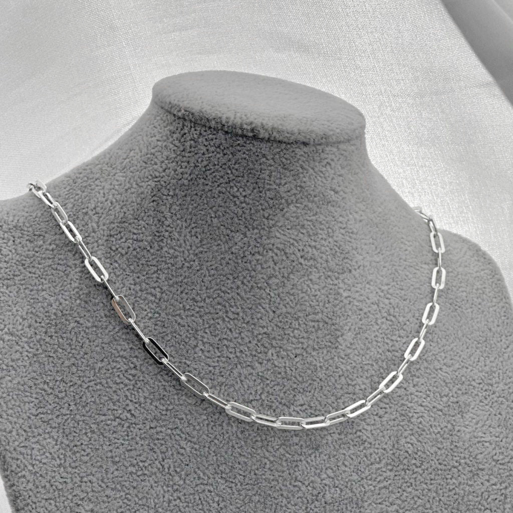Choker Feminina Elo Alongado Prata 925