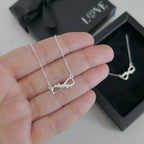 Colar Feminino Luxo Infinito Cristal Prata 925