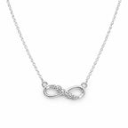 Colar Feminino Luxo Infinito Cristal Prata 925