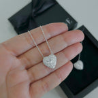Colar Feminino Luxo Ponto de Luz Coração com Micro Zircônias Prata 925