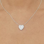 Colar Feminino Luxo Ponto de Luz Coração com Micro Zircônias Prata 925
