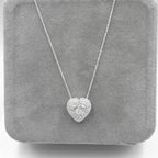 Colar Feminino Luxo Ponto de Luz Coração com Micro Zircônias Prata 925