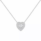 Colar Feminino Luxo Ponto de Luz Coração com Micro Zircônias Prata 925