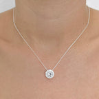 Colar Feminino Luxo Ponto de luz com Micro Zircônias Cristal Prata 925