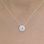 Colar Feminino Luxo Ponto de luz com Micro Zircônias Cristal Prata 925