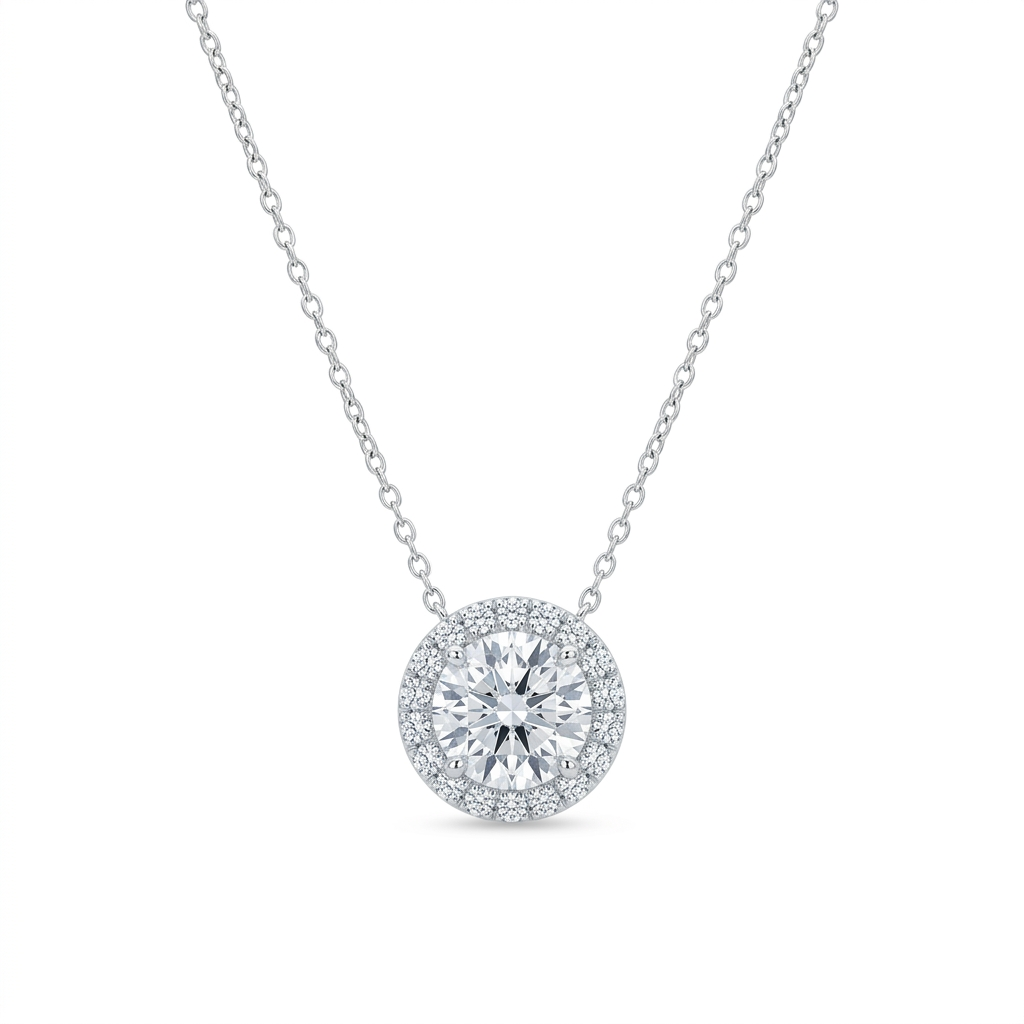 Colar Feminino Luxo Ponto de luz com Micro Zircônias Cristal Prata 925