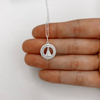 Colar Feminino Medalha Nsa Senhora Aparecida Cravejada Prata 925