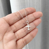 Colar Feminino Pingente Avião Prata 925