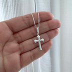 Colar Masculino Pingente Cruz Detalhada Prata 925