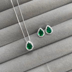 Conjunto Feminino Gota Cravejada Prata 925