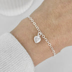 Pulseira Feminina Pingente Ponto de Luz Coração Prata 925