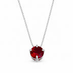 Colar Feminino Ponto de luz Caixa Alta Zircônia Rubi Prata 925