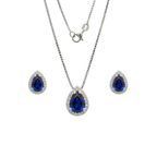 Conjunto Feminino Gota Cravejada Prata 925
